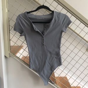 Women’s ribbed light blue body suit